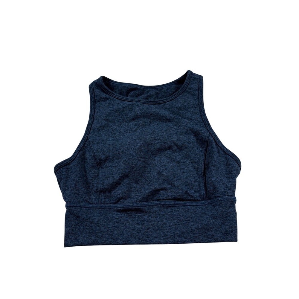 JoyLab High Neck Sports Bra XS Navy Heathered Racerback Athleisure Yoga Gym